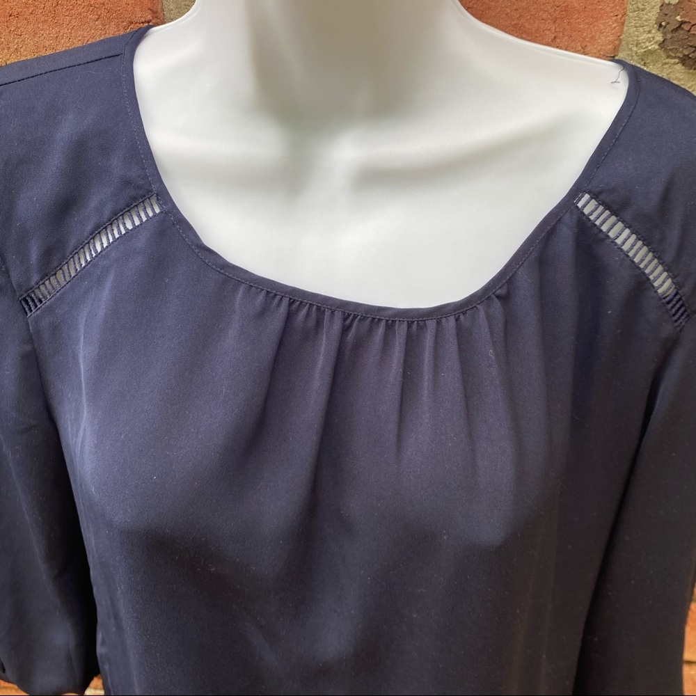 J. Crew Navy Blue Basic Blouse Small - image 3